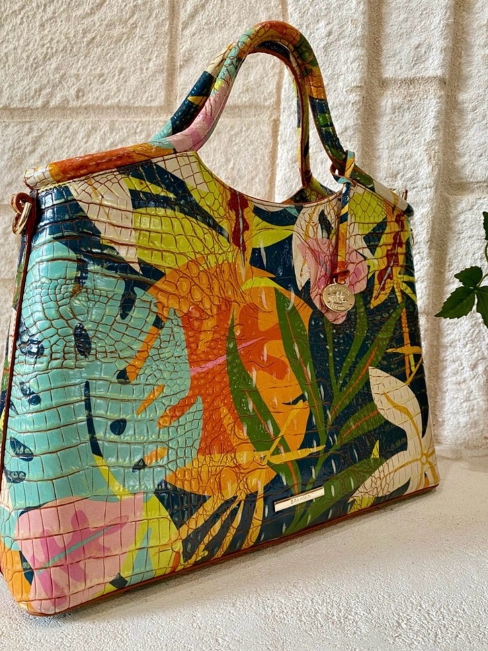 EXOTIC!!🌴BRAHMIN RETRO JUNGLE MELBOURNE (Large) ELAINE SATCHEL (($365 MSRP)) - Picture 10 of 10